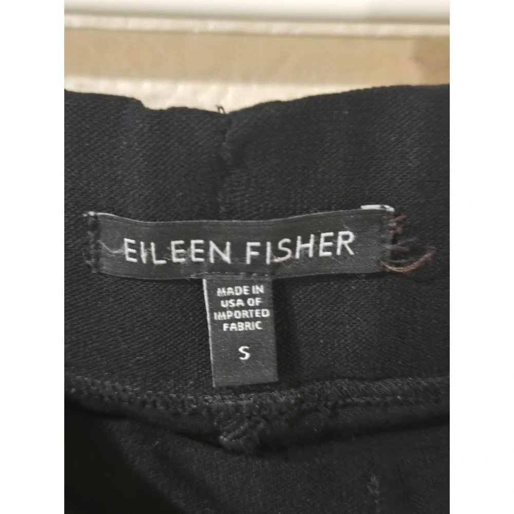 Eileen Fisher Black Stretch Jersey Knit Straight Leg Pull On Pants Womens Small - Picture 2 of 3